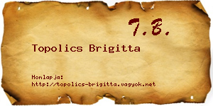 Topolics Brigitta névjegykártya